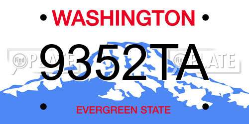 9352TA Washington License Plate