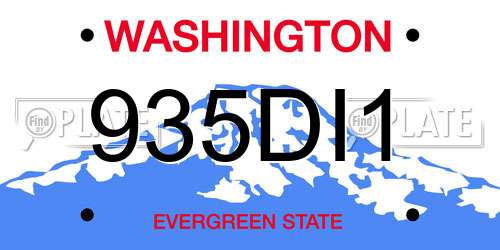 935DI1 Washington License Plate