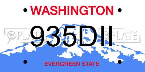 935DII Washington License Plate