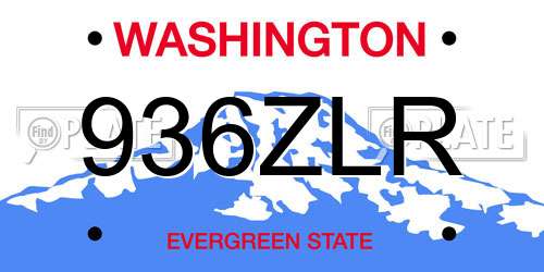 936ZLR Washington License Plate