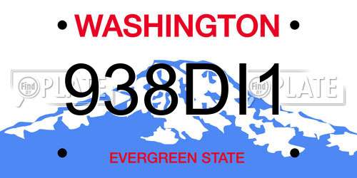 938DI1 Washington License Plate