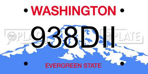 938DII Washington License Plate