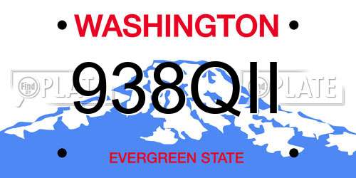 938QII Washington License Plate