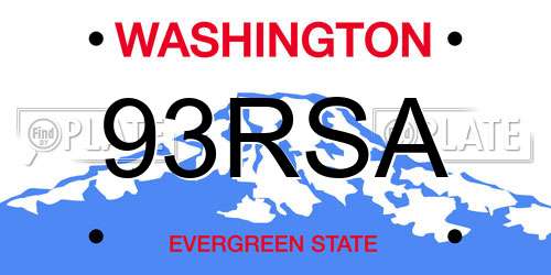 93RSA Washington License Plate