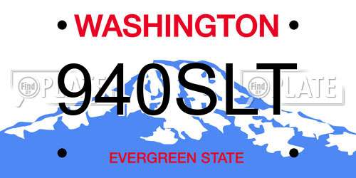 940SLT Washington License Plate