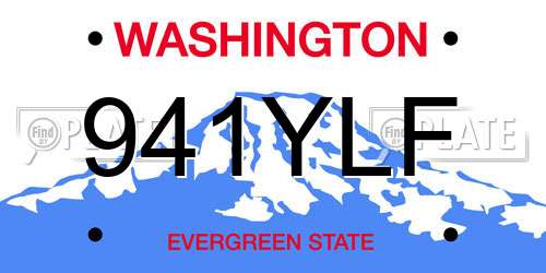 941YLF Washington License Plate