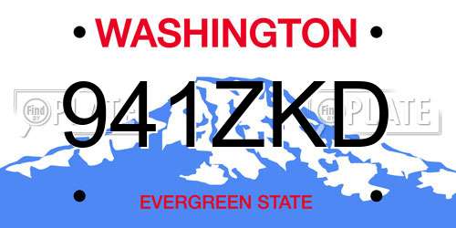 941ZKD Washington License Plate