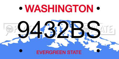 9432BS Washington License Plate