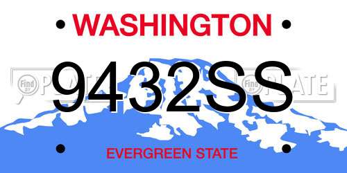 9432SS Washington License Plate