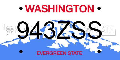 943ZSS Washington License Plate