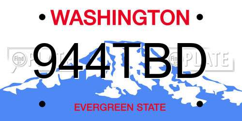 944TBD Washington License Plate