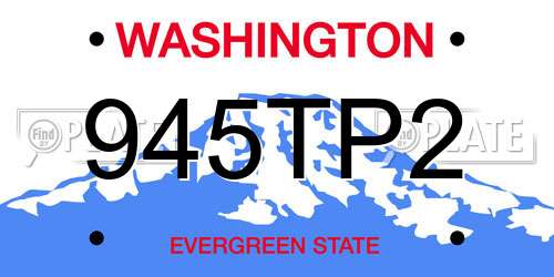 945TP2 Washington License Plate