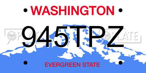 945TPZ Washington License Plate