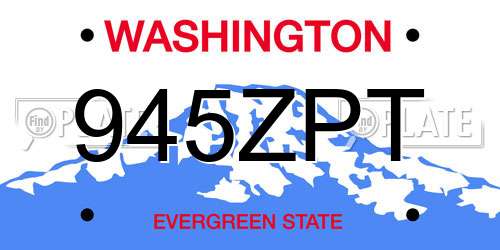 945ZPT Washington License Plate