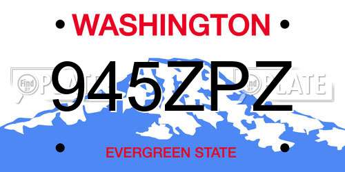 945ZPZ Washington License Plate