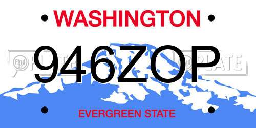 946ZOP Washington License Plate