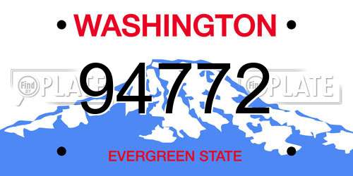 94772 Washington License Plate