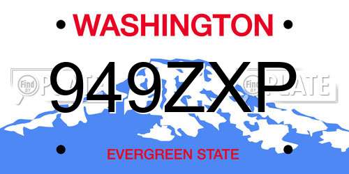 949ZXP Washington License Plate