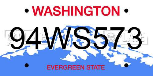 94WS573 Washington License Plate
