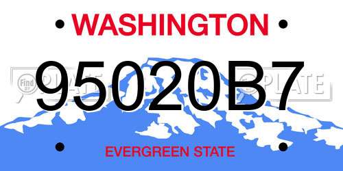 95020B7 Washington License Plate