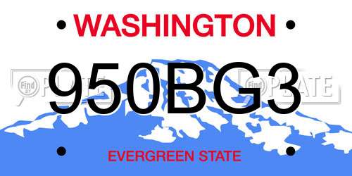 950BG3 Washington License Plate