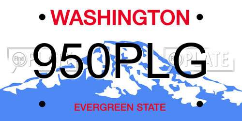 950PLG Washington License Plate