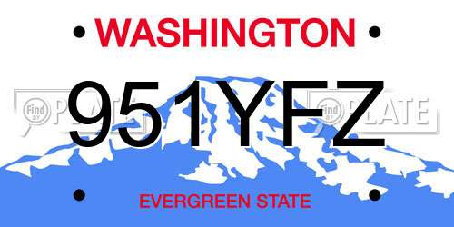 951YFZ Washington License Plate