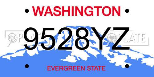 9528YZ Washington License Plate
