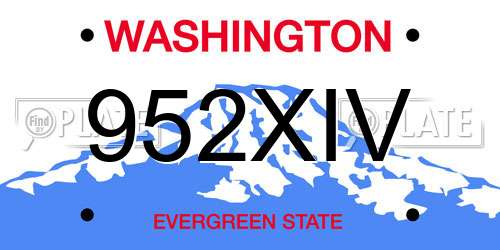 952XIV Washington License Plate