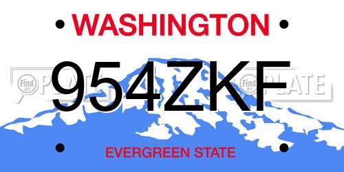 954ZKF Washington License Plate