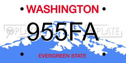 955FA Washington License Plate