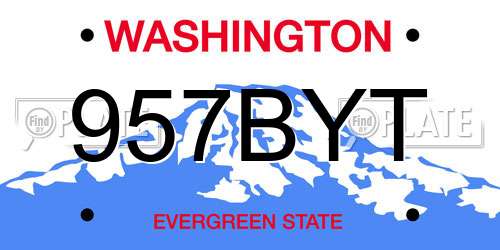 957BYT Washington License Plate