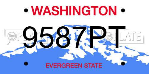 9587PT Washington License Plate