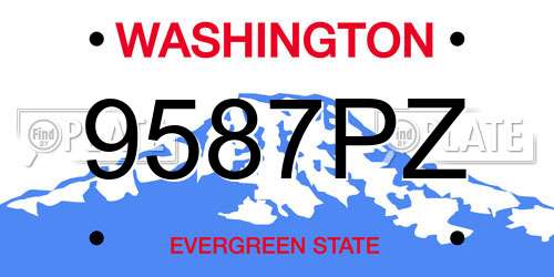 9587PZ Washington License Plate