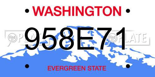 958E71 Washington License Plate