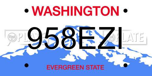 958EZI Washington License Plate