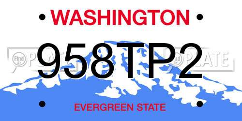958TP2 Washington License Plate