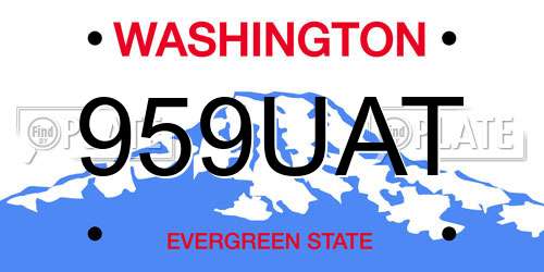 959UAT Washington License Plate