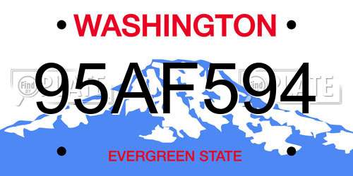 95AF594 Washington License Plate