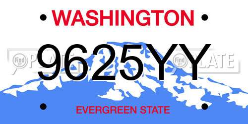 9625YY Washington License Plate