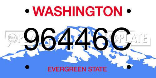 96446C Washington License Plate