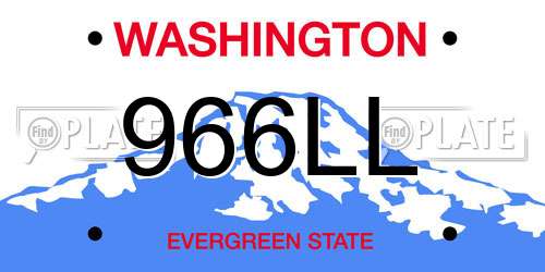 966LL Washington License Plate