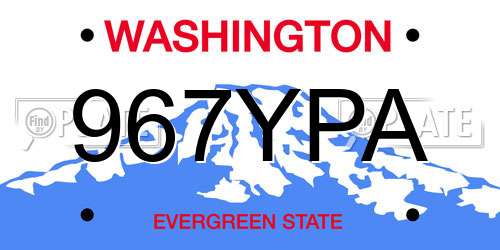 967YPA Washington License Plate