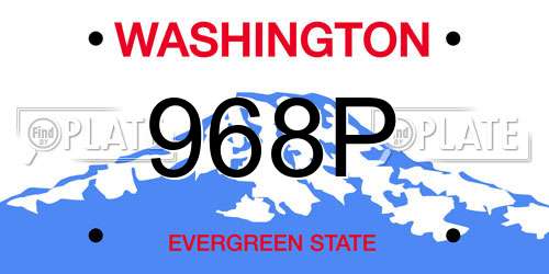 968P Washington License Plate