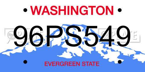 96PS549 Washington License Plate