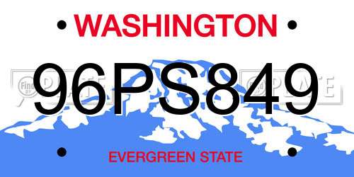 96PS849 Washington License Plate