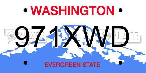 971XWD Washington License Plate