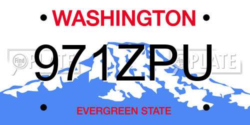 971ZPU Washington License Plate