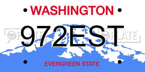 972EST Washington License Plate