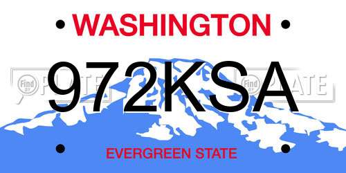 972KSA Washington License Plate